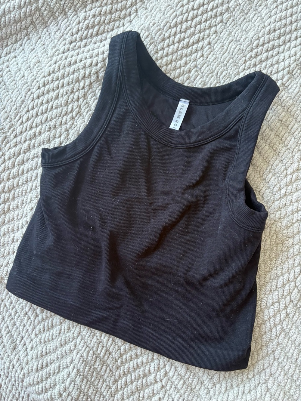 T.J.Maxx Black Ribbed Cropped Tank